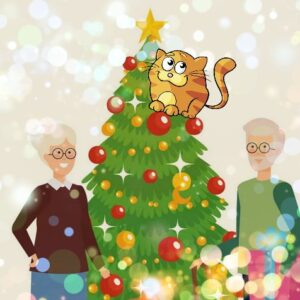 сценка-экспромт на новый год взрослым Дед, елка, бабка, кот, волк