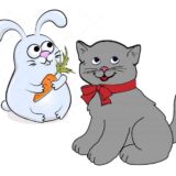 Сценка для детей новогодняя с котом Васей и кроликом Ушастиком